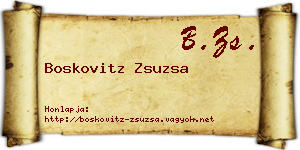 Boskovitz Zsuzsa névjegykártya